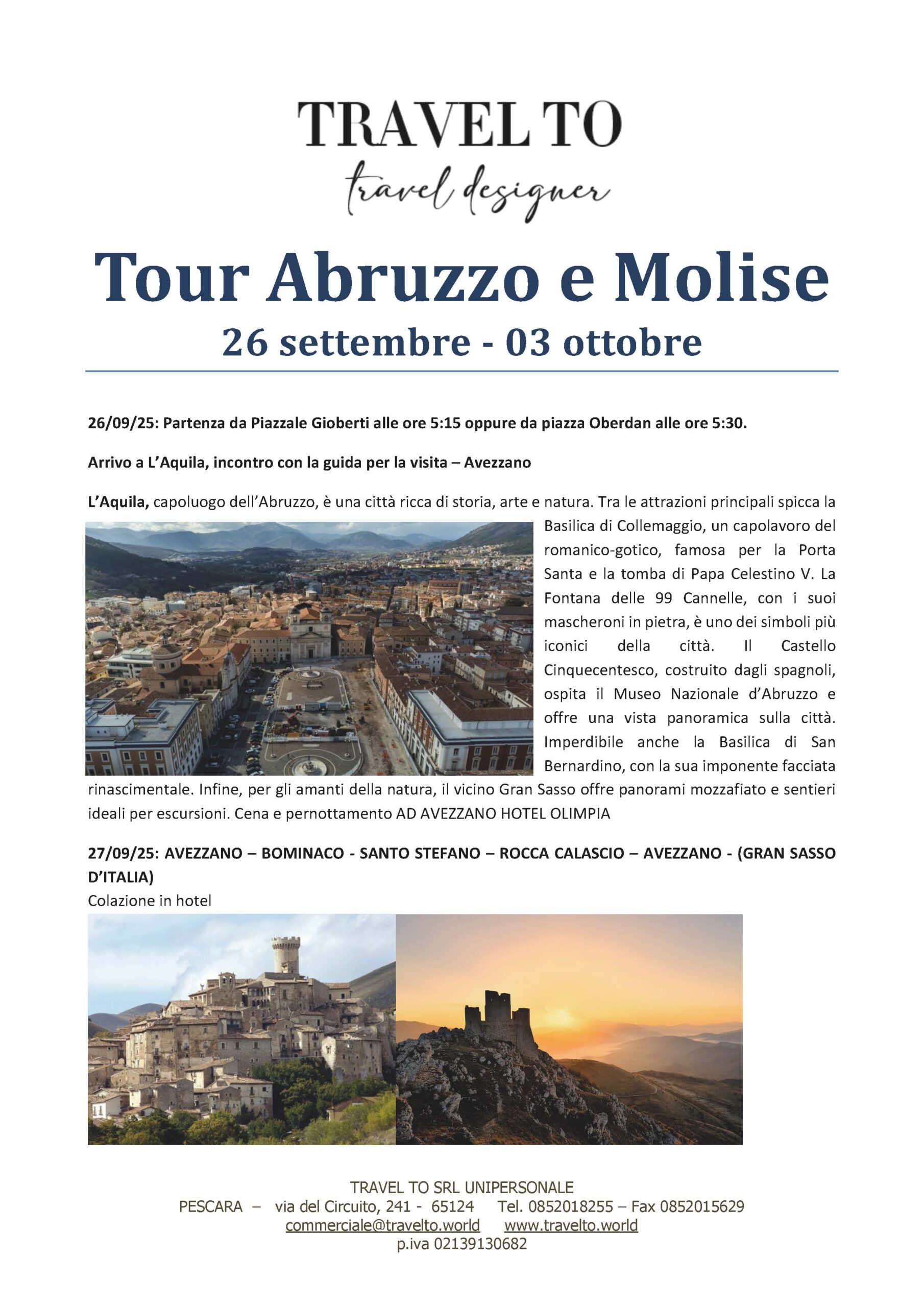 Tour Abruzzo e Molise | Dal 26 settembre al 03 ottobre 2025